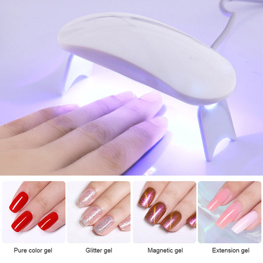 6W White Nail Dryer Machine UV LED Lamp Portable Micro USB Cable